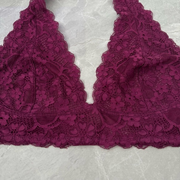 Women’s Intimately Free People Floral Lace Halter V-Neck Bralette Adjustable XL - Picture 3 of 16